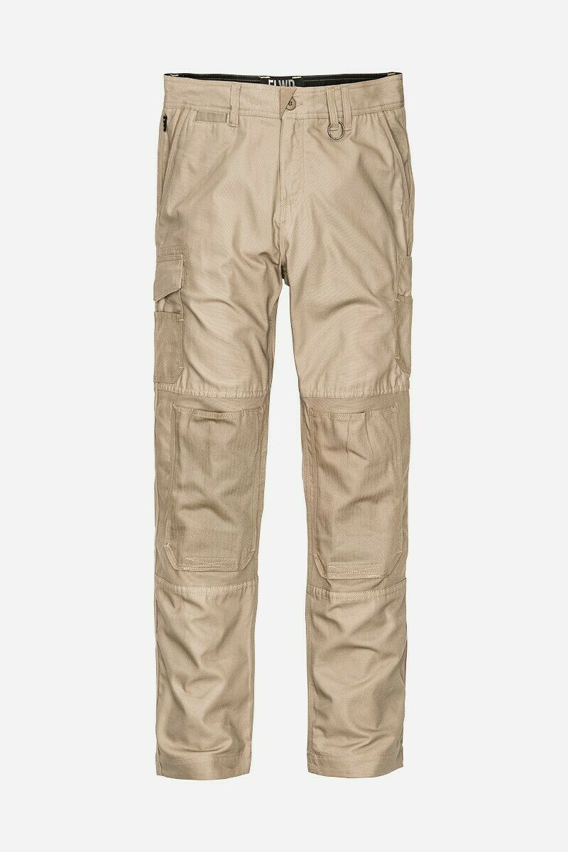 Mens Elwood Work Utility Pants Knee Panels Canvas Tradie Phone Pocket EWD101-Collins Clothing Co