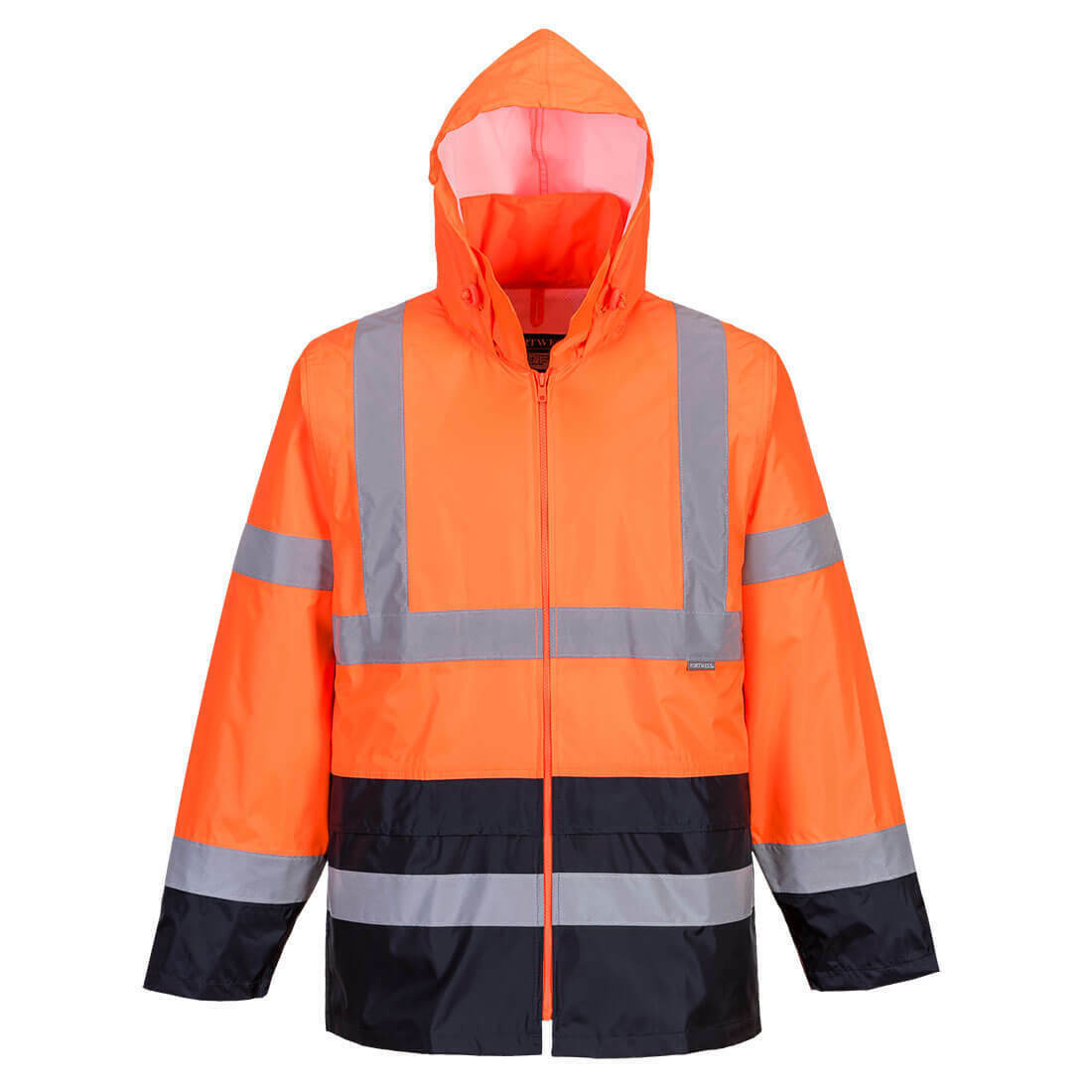 Portwest Mens Hi-Vis Classic Contrast Rain Jacket Reflective Work Safety H443-Collins Clothing Co
