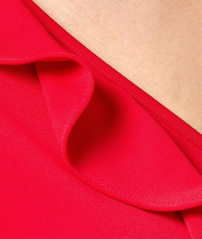 Womens NNT Uniforms Cap Short Sleeve T-Top Ruffle Neck Top Corporate CAT48F-Collins Clothing Co