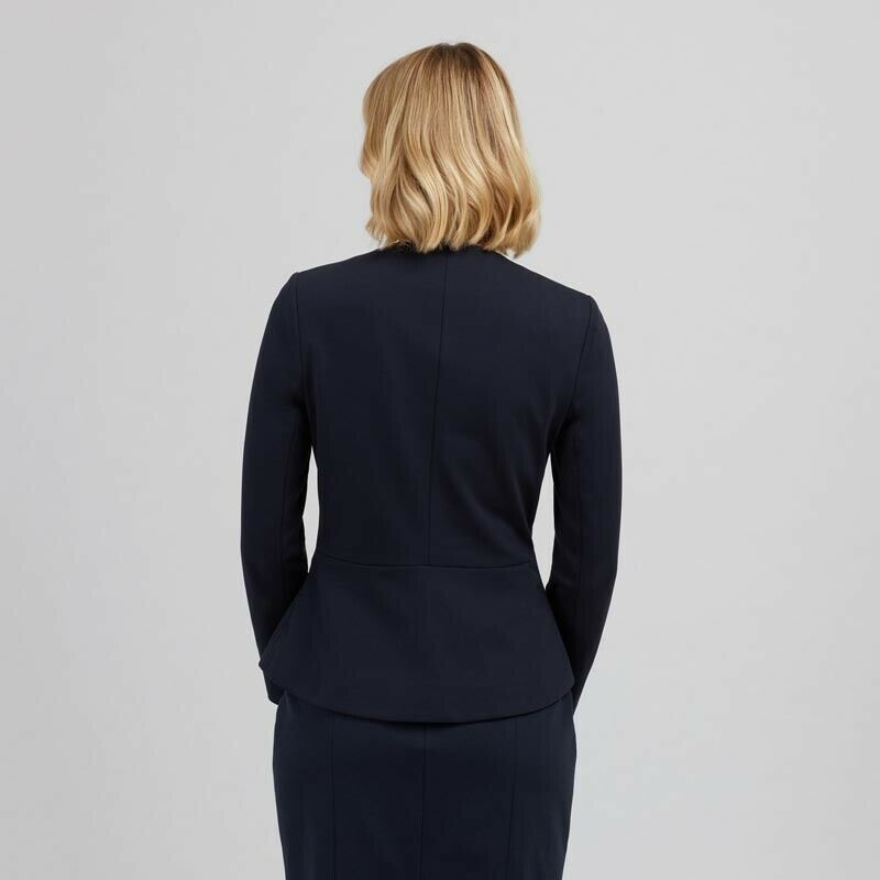 NNT Womens Formal Ponte Jacket Collarless Concealed t Zip  Business Coat CAT1E3-Collins Clothing Co