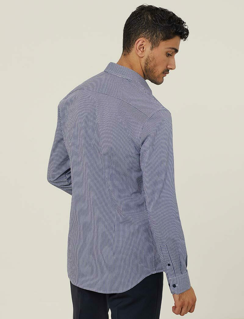 NNT Mens Avignon Gingham Checked Long Sleeve Shirt Casual Fit Business CATJDF-Collins Clothing Co