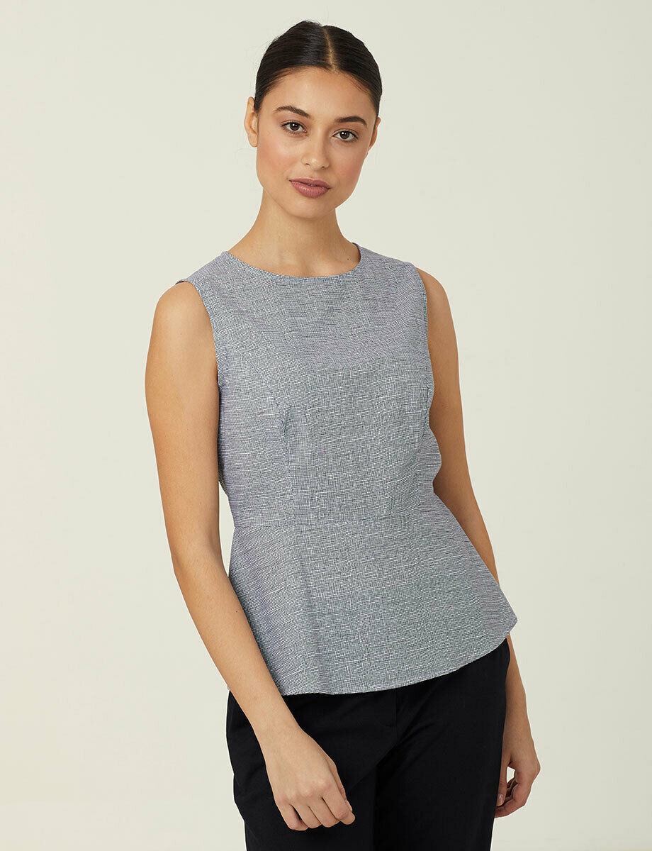 NNT Womens Avignon Abstract Sleeveless Shell Top Flattering Waist Comfort CATUK9-Collins Clothing Co