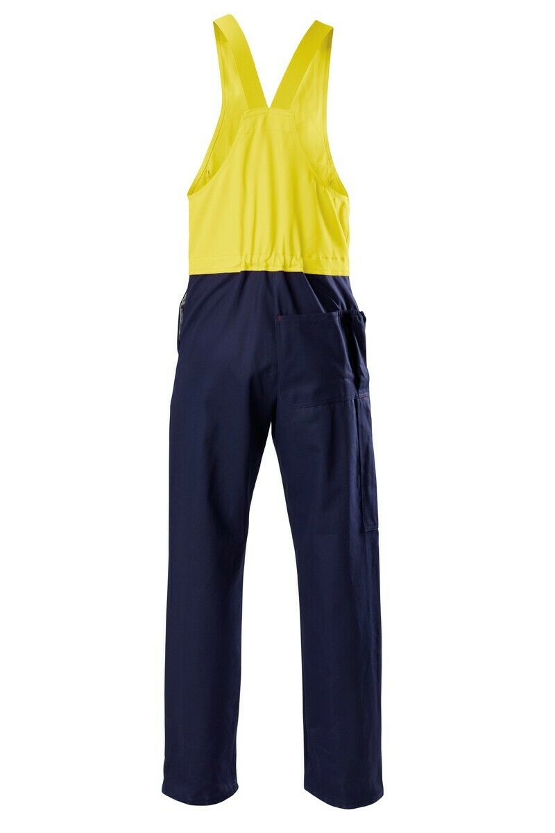 Mens Hard Yakka Hi-Vis Drill Action Back 2 Toned Overall Phone Pocket Y01526-Collins Clothing Co