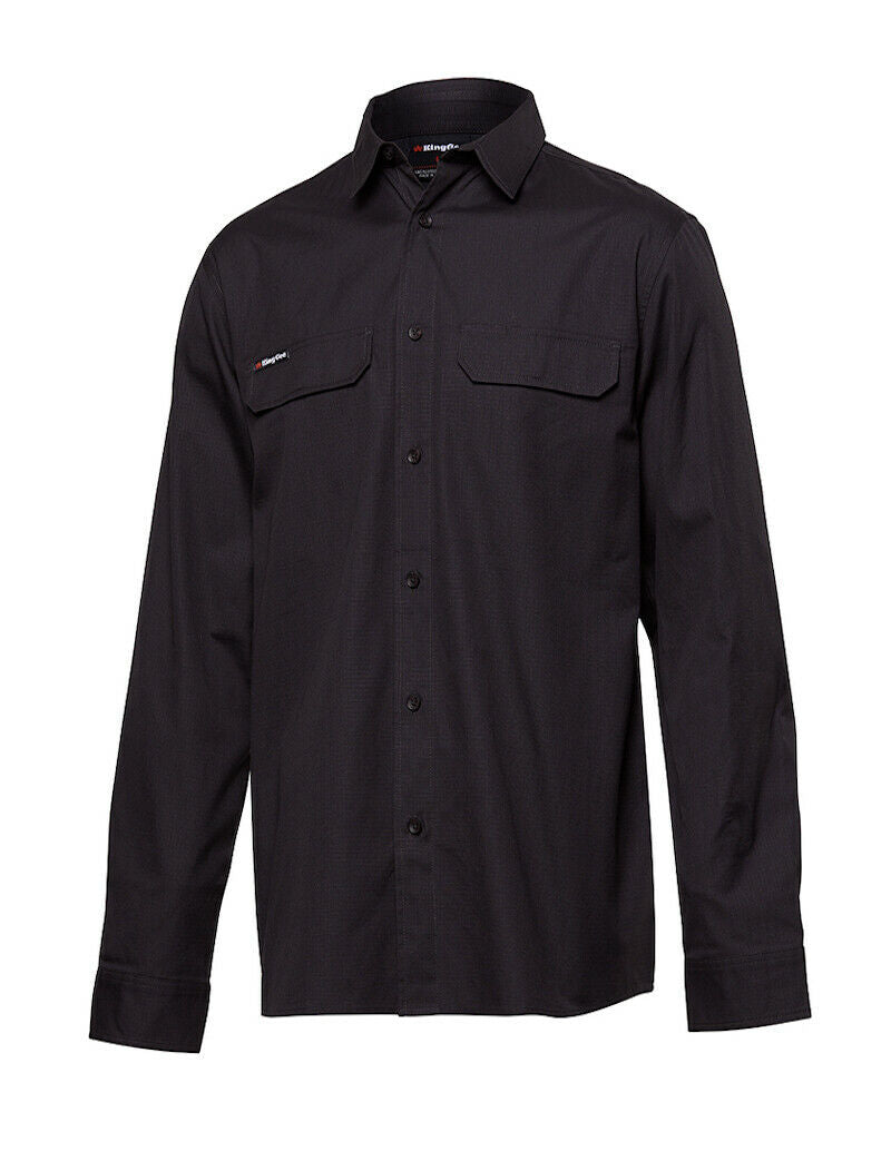 KingGee Mens Workcool Pro Shirt Long Sleeve Stretch Ripstop Durable Work K14021-Collins Clothing Co