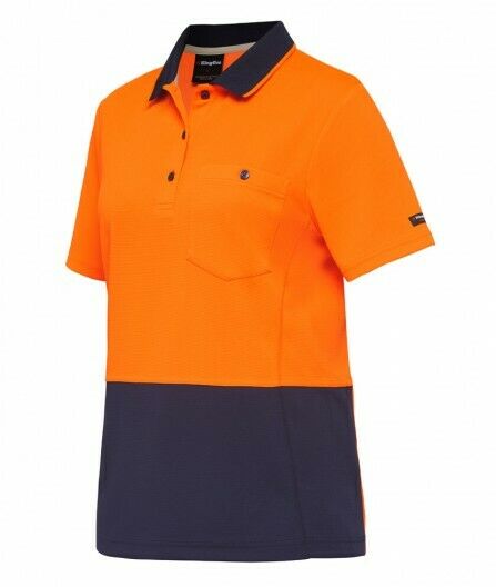 KingGee Womens WorkCool Spliced Polo S/S Shirt Hyperfreeze Work Comfy K44735-Collins Clothing Co