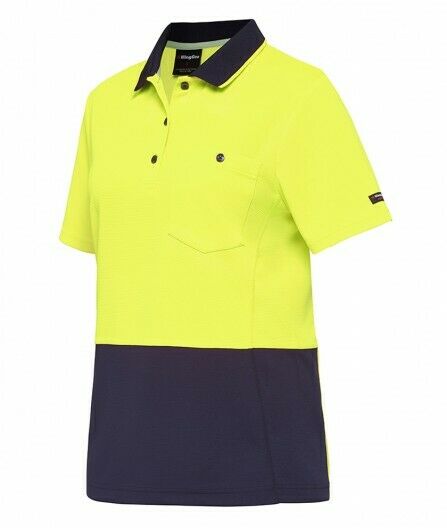 KingGee Womens WorkCool Spliced Polo S/S Shirt Hyperfreeze Work Comfy K44735-Collins Clothing Co