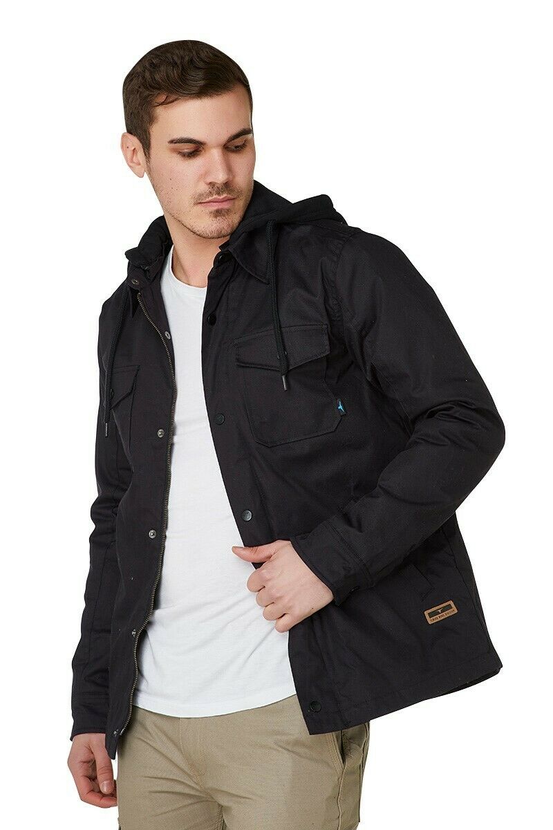 Elwood Mens Utility Jacket Coated Cotton Polar Fleece Lightweight Work EWD401-Collins Clothing Co