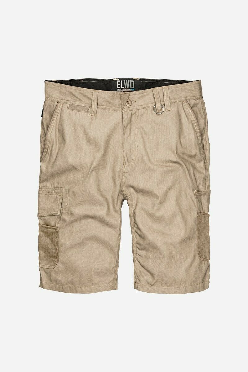 Mens Elwood Work Utility Shorts Canvas Cargo Phone Pocket Tough Tradie EWD201-Collins Clothing Co