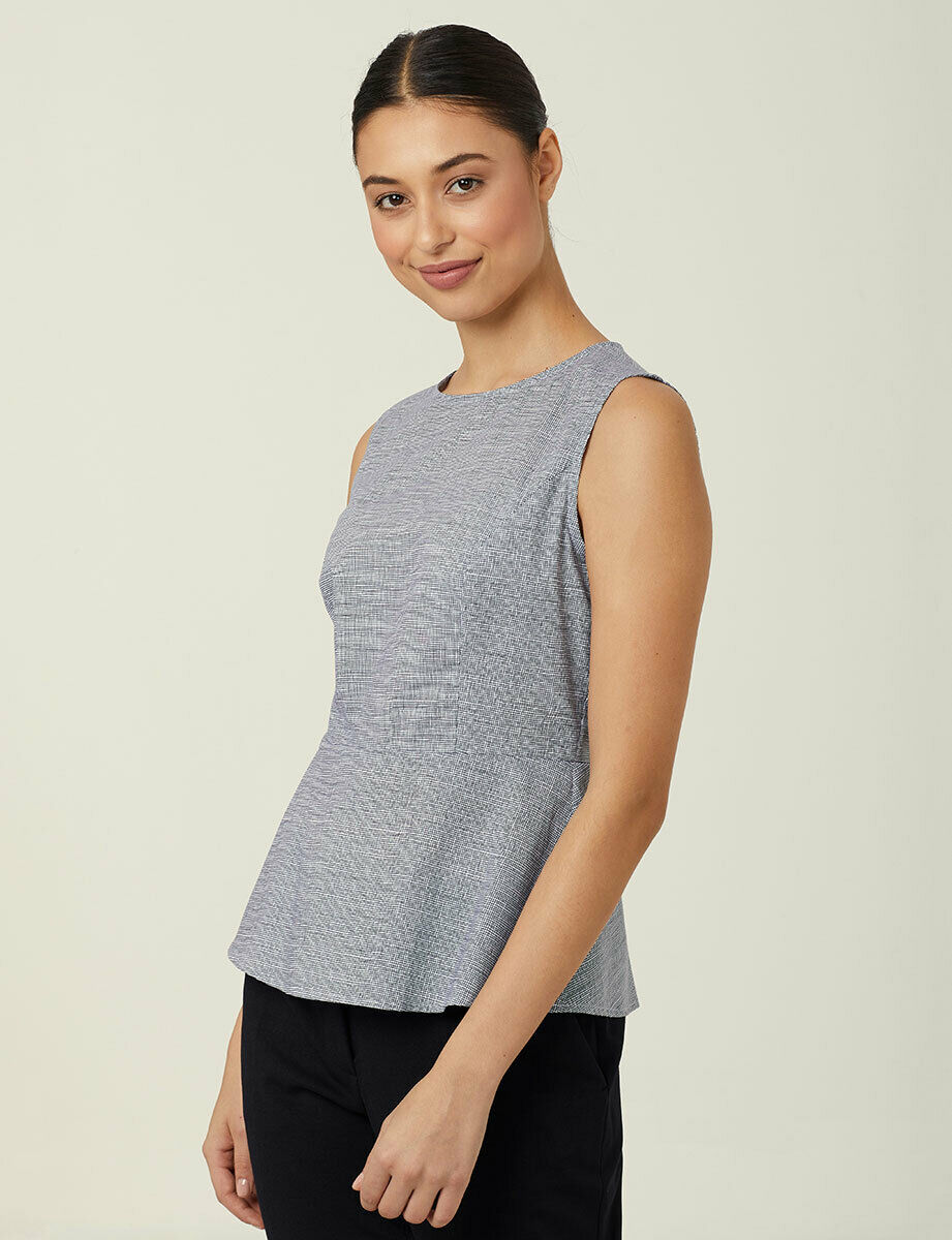 NNT Womens Avignon Abstract Sleeveless Shell Top Flattering Waist Comfort CATUK9-Collins Clothing Co