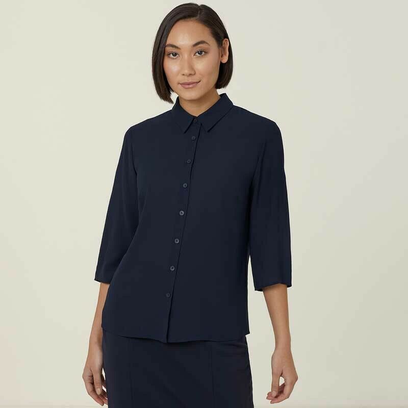 NNT Womens Business Georgie  3/4 Sleeve Pleat Back Formal Shirts Classic CATUKZ-Collins Clothing Co