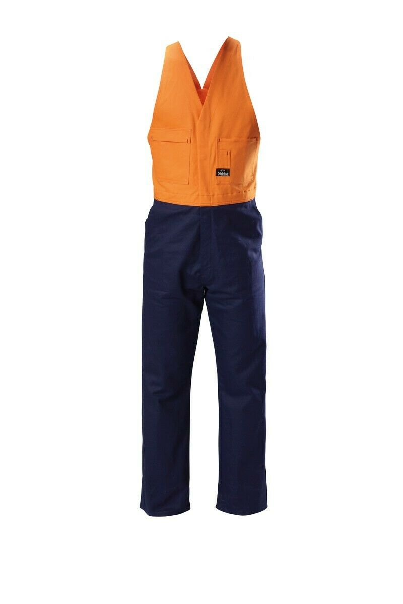 Mens Hard Yakka Hi-Vis Drill Action Back 2 Toned Overall Phone Pocket Y01526-Collins Clothing Co