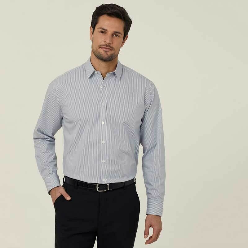 NNT Mens Avignon Stripe Long Sleeve Shirt Casual Regular Fit Business CATJD9-Collins Clothing Co