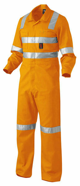 KingGee Mens Safety Overall X Pattern Tool Pocket H-Vis Cotton Drill Work K51015-Collins Clothing Co