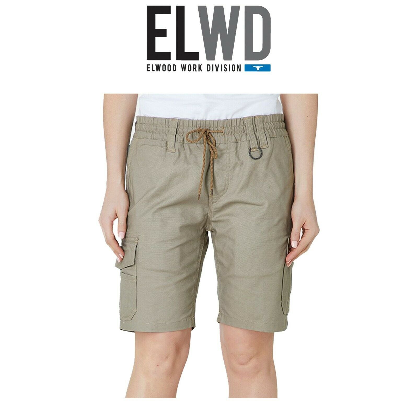 Womens Elwood Elastic Utility Shorts Cargo Phone Pocket Work Tough Comfy EWD602-Collins Clothing Co