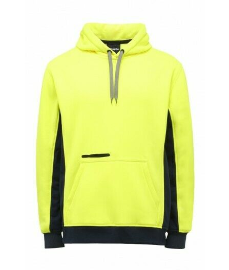 KingGee Mens Hi Vis Pull Over Hoodie Fleece Drawstring Work Safe Safety K55033-Collins Clothing Co