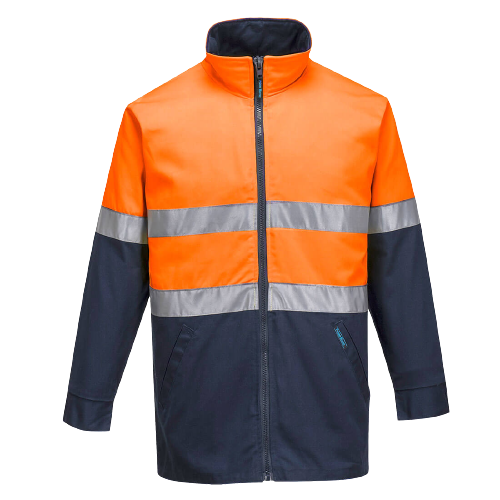 Portwest Hume 100% Cotton Drill Jacket 2 Tone Reflective Work Safety MJ998-Collins Clothing Co