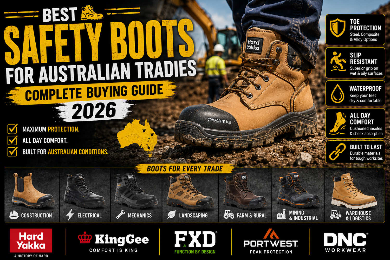 Best Safety Boots for Australian Tradies: Complete Buying Guide (2026)
