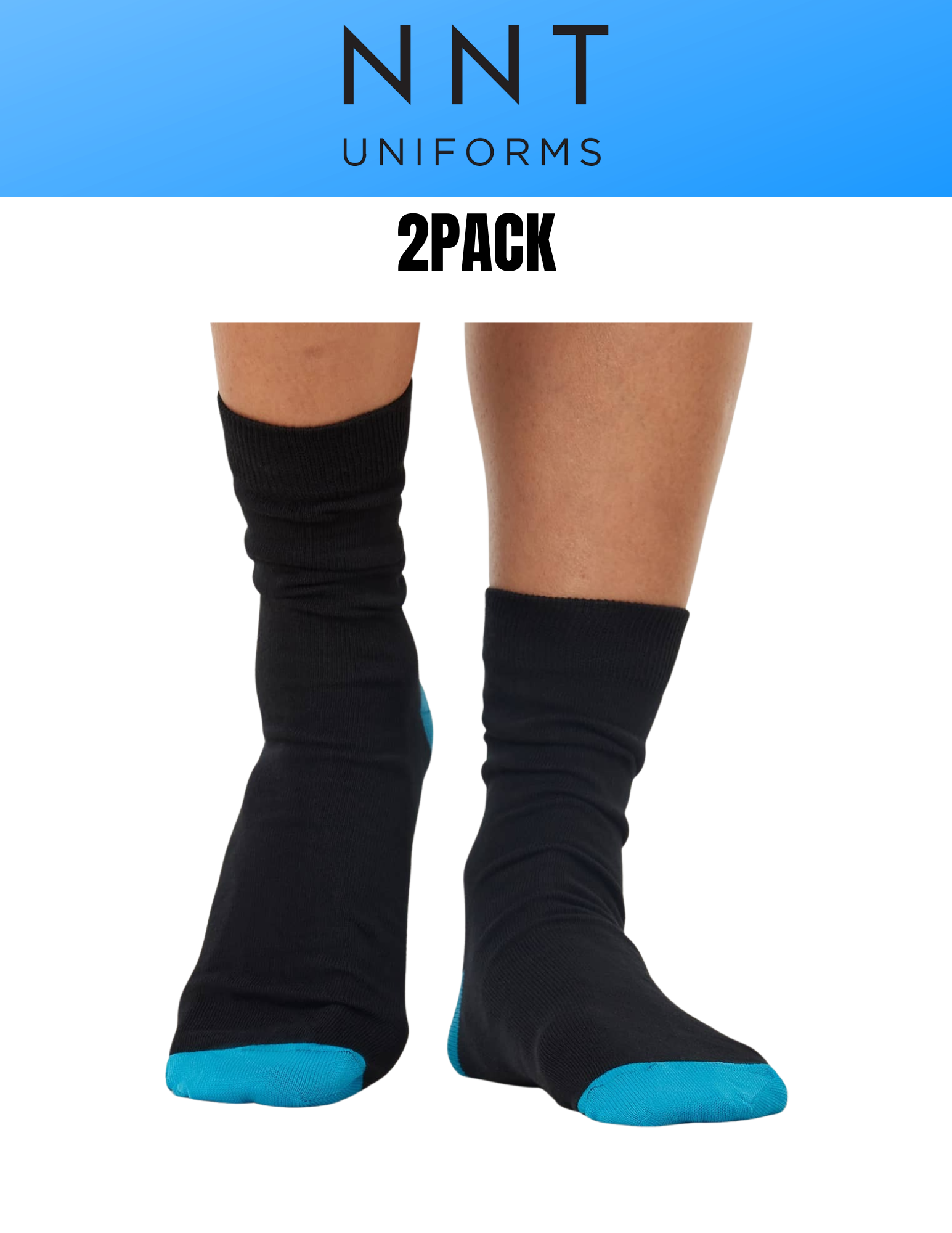 2PACK NNT Contrast Cotton Blend Crew Socks Unisex CATKW9