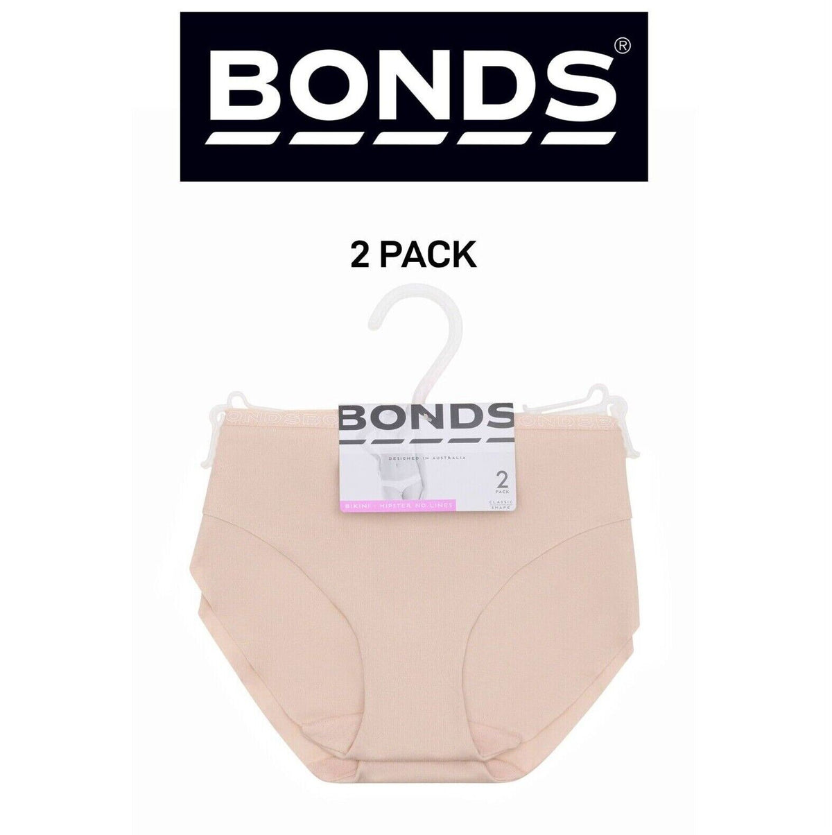 Bonds Womens No Show Bikini Smooth and Comfortable Waistband Brief 2 Pack WYQ5BW