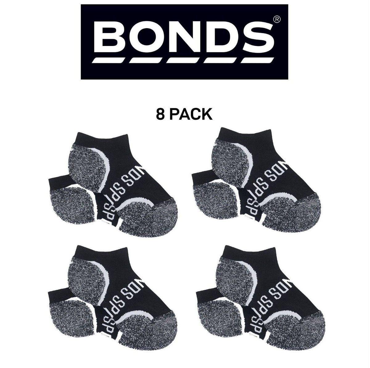 Bonds Kids Ultimate Comfort Low Cut Breathable Mesh Weave Socks 8 Pack RY8L2N