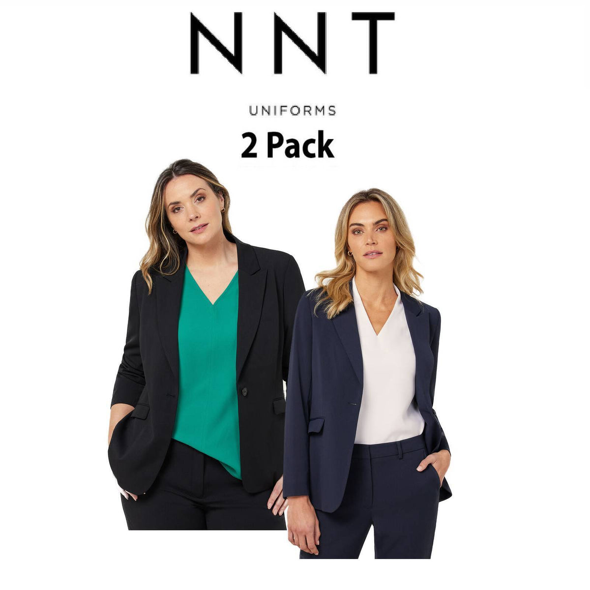 NNT Womens 2 Pack Crepe Comfy Stretch Relaxed Lightweight Longline Jacket CAT1H8