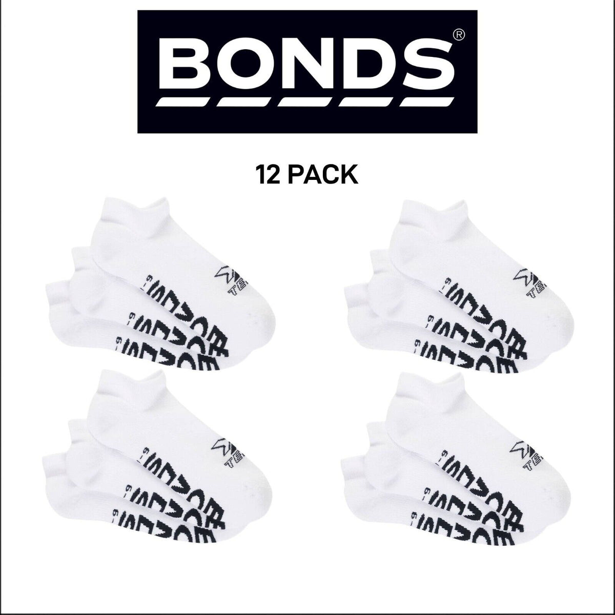 Bonds Mens X-Temp Low Cut Socks Dynamic Dual Action Cooling 12 Pack SXX83N