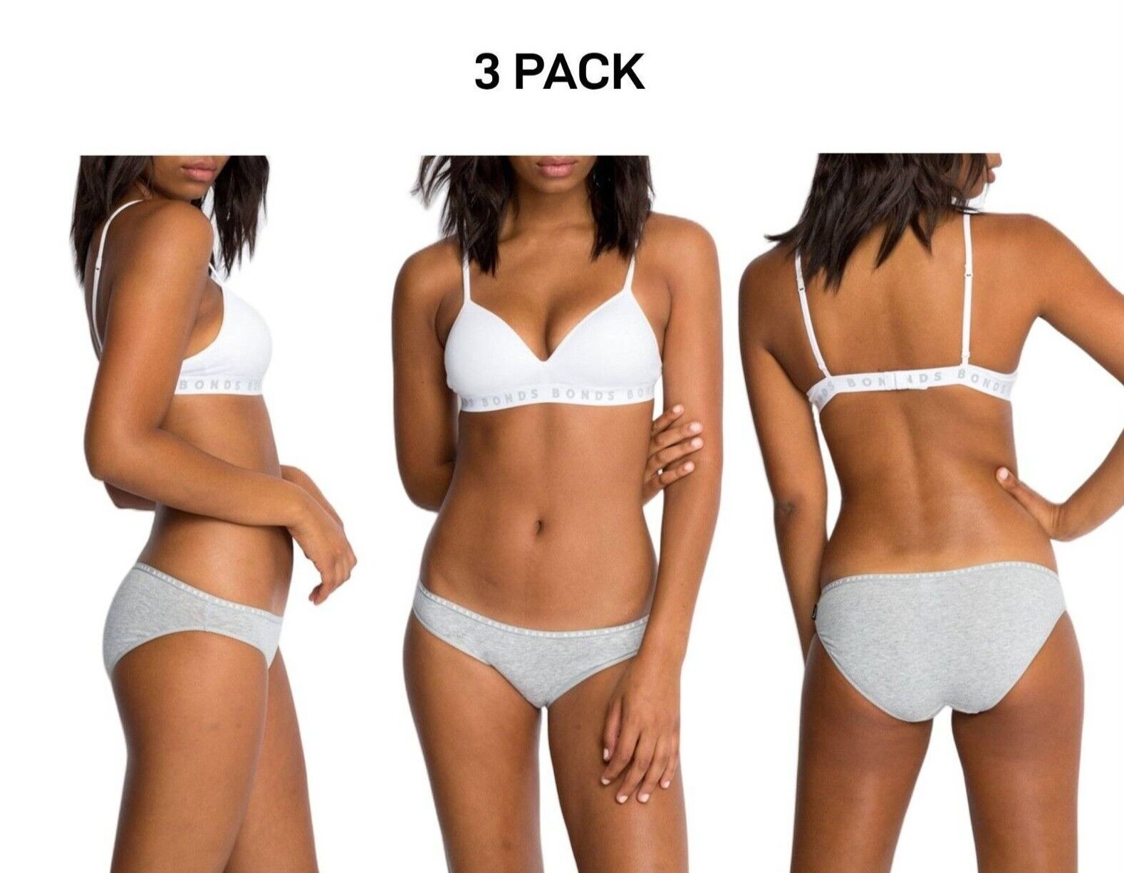 Bonds Womens Hipster Bikini Comfortable Coverage Low Rise Waist 3 Pack WUVXA