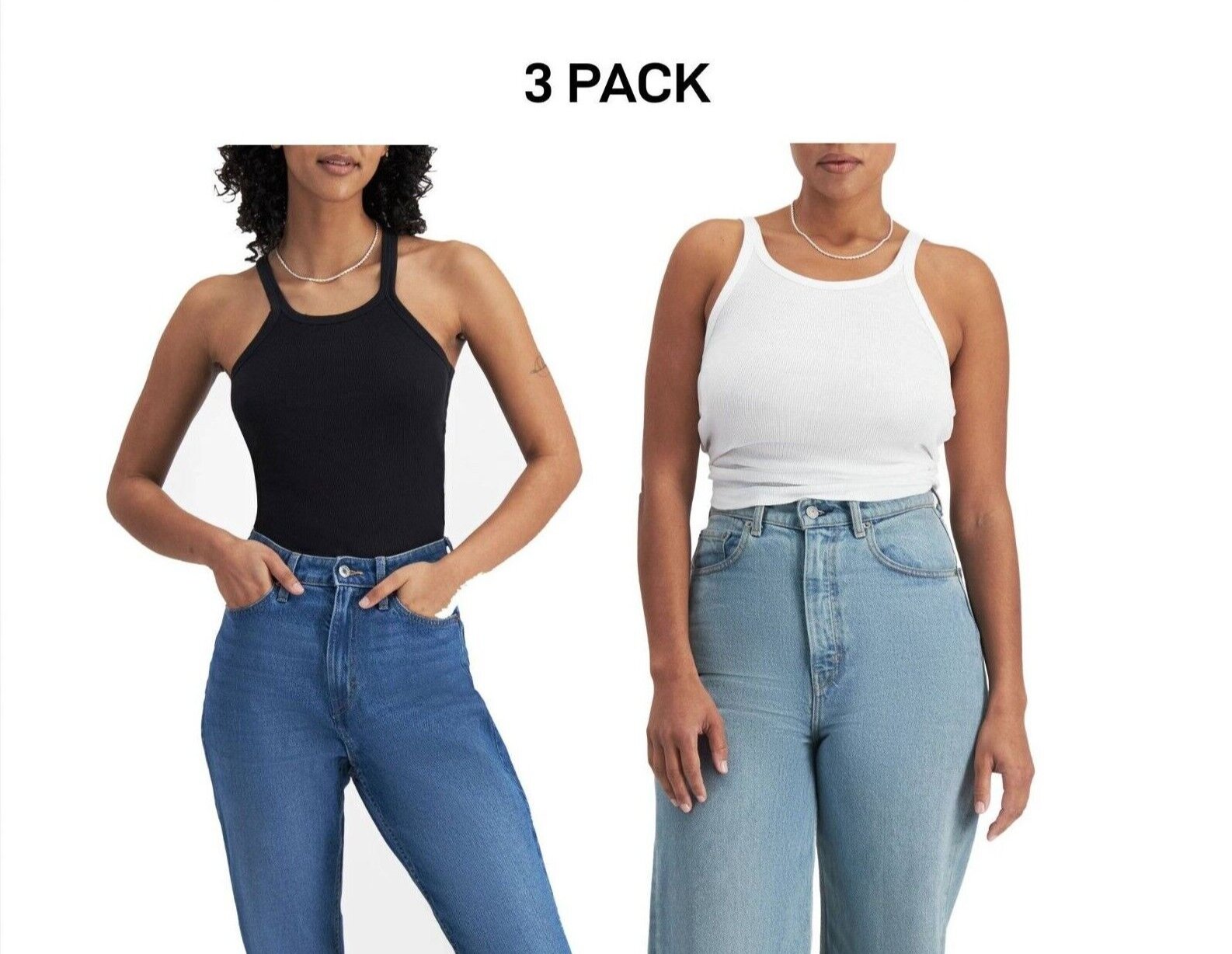 Bonds Womens Organic Chesty Singlet Flat-locked Side Seam Cotton Rib 3 Pack WTHY