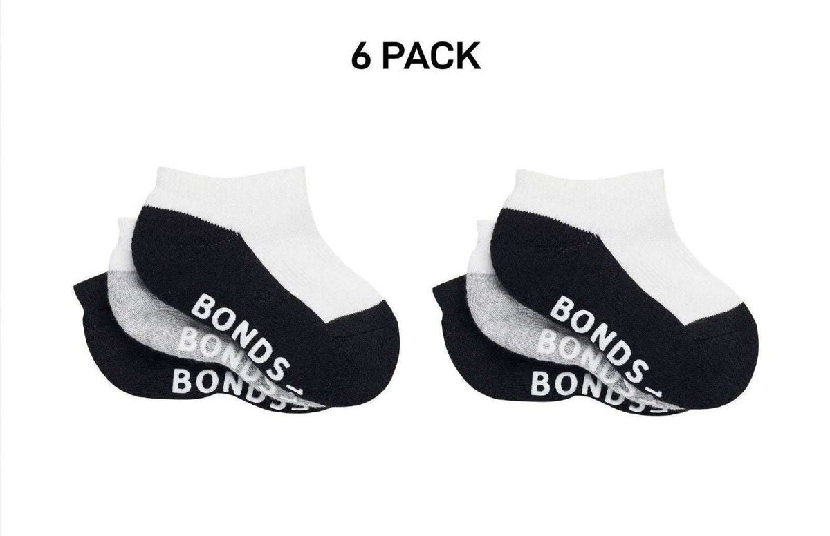 Bonds Baby Cushioned Low Cut Comfiness and Grip Soles Socks 6 Pack RXUJ3N