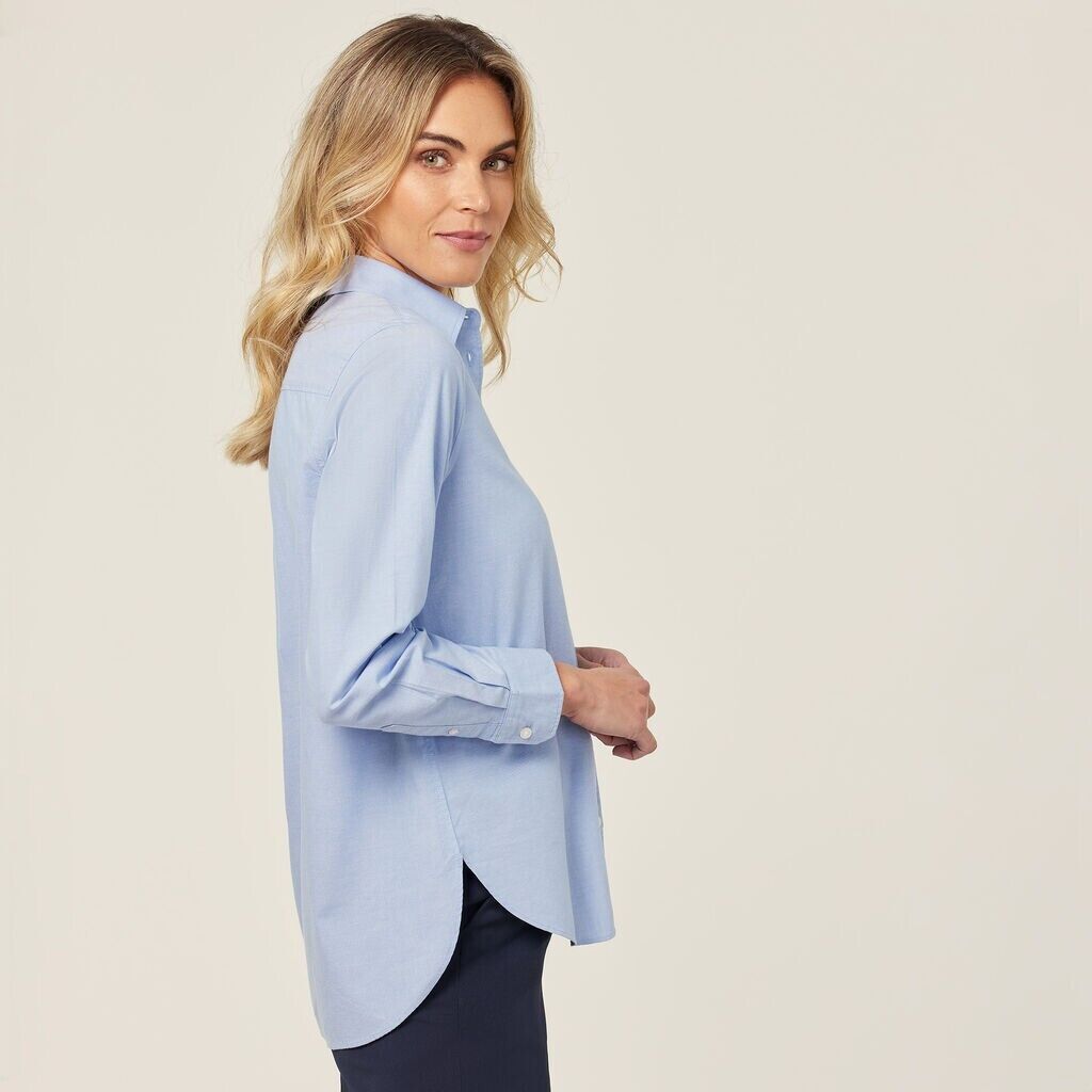 NNT Womens Cotton Chambray Collared Button Long Sleeve Relaxed Shirt CATUSZ-Collins Clothing Co