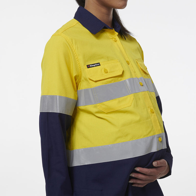 KingGee Womens Workcool Maternity Reflective Shirt K44234-Collins Clothing Co