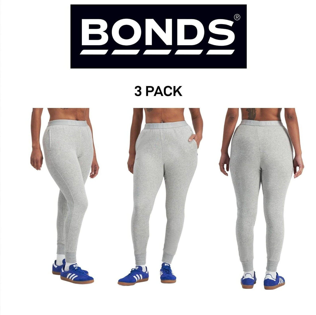 Bonds Womens Originals Hi Waisted Trackie Pants Ultimate Comfort 3 Pack CT8TI