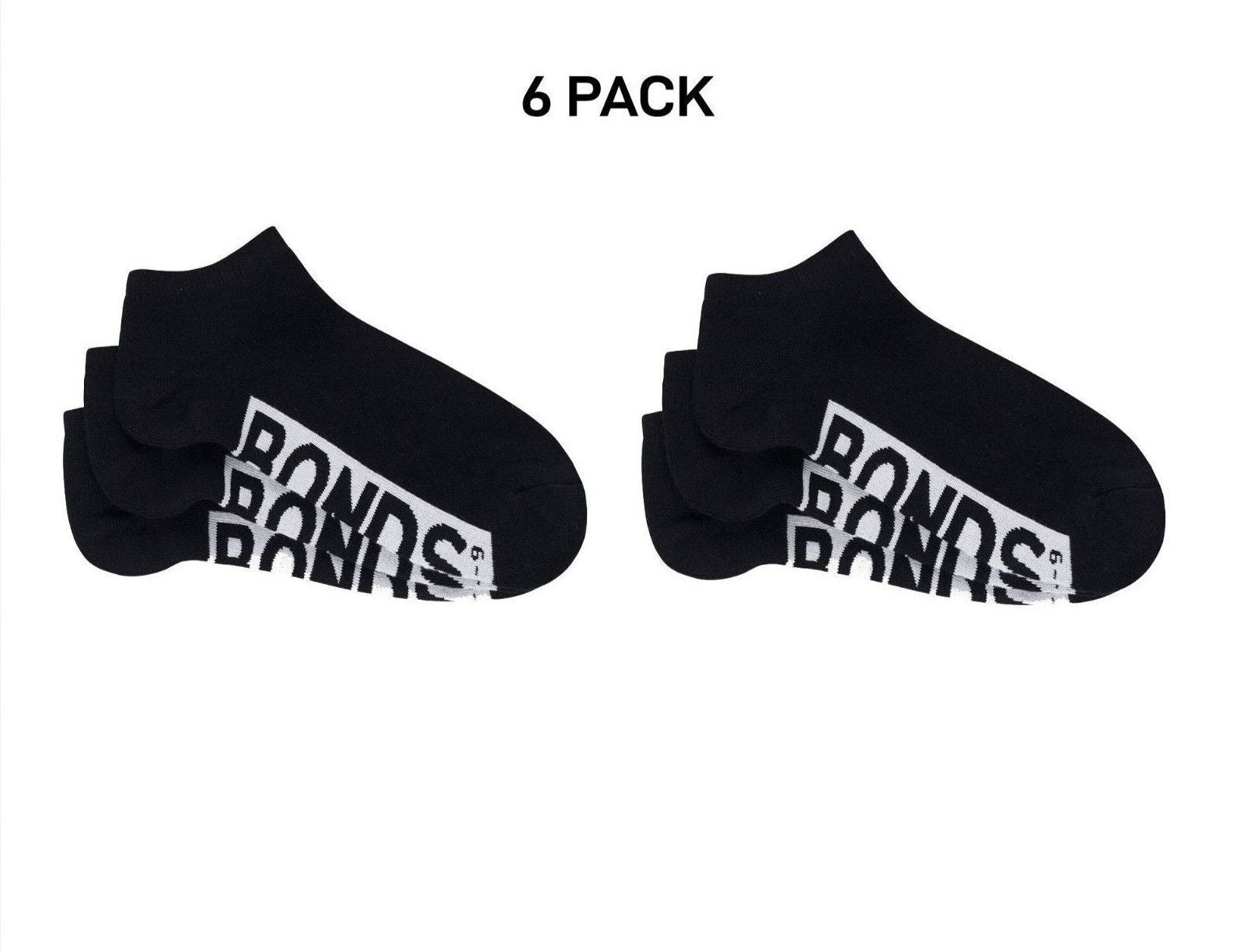 Bonds Mens Logo Cushioned Low Cut Smooth and Comfy Cotton Socks 6 Pack SXNA3N