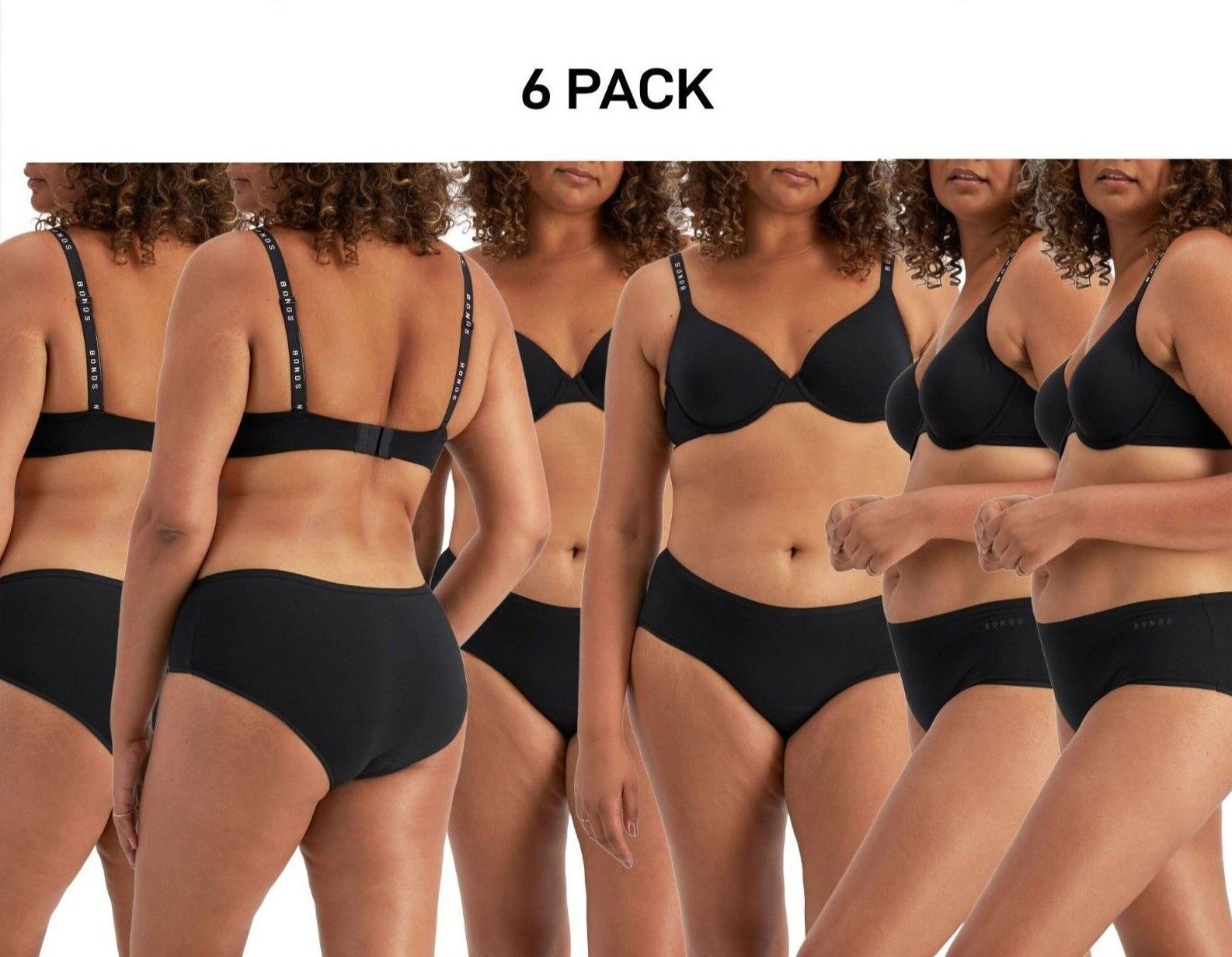 Bonds Womens Damn Dry Midi Brief Leak Protection Classic Support 6 Pack WRRAA