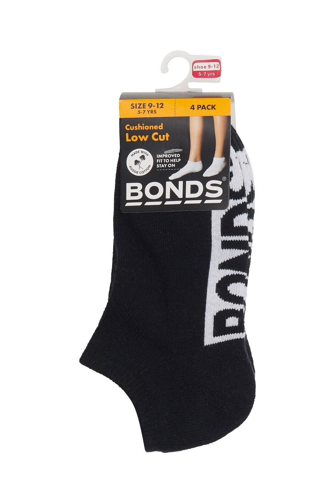 Bonds Kids Logo Cushioned Low Cut Socks Cotton Comfy Cushioning 8 Pack RXTV4W