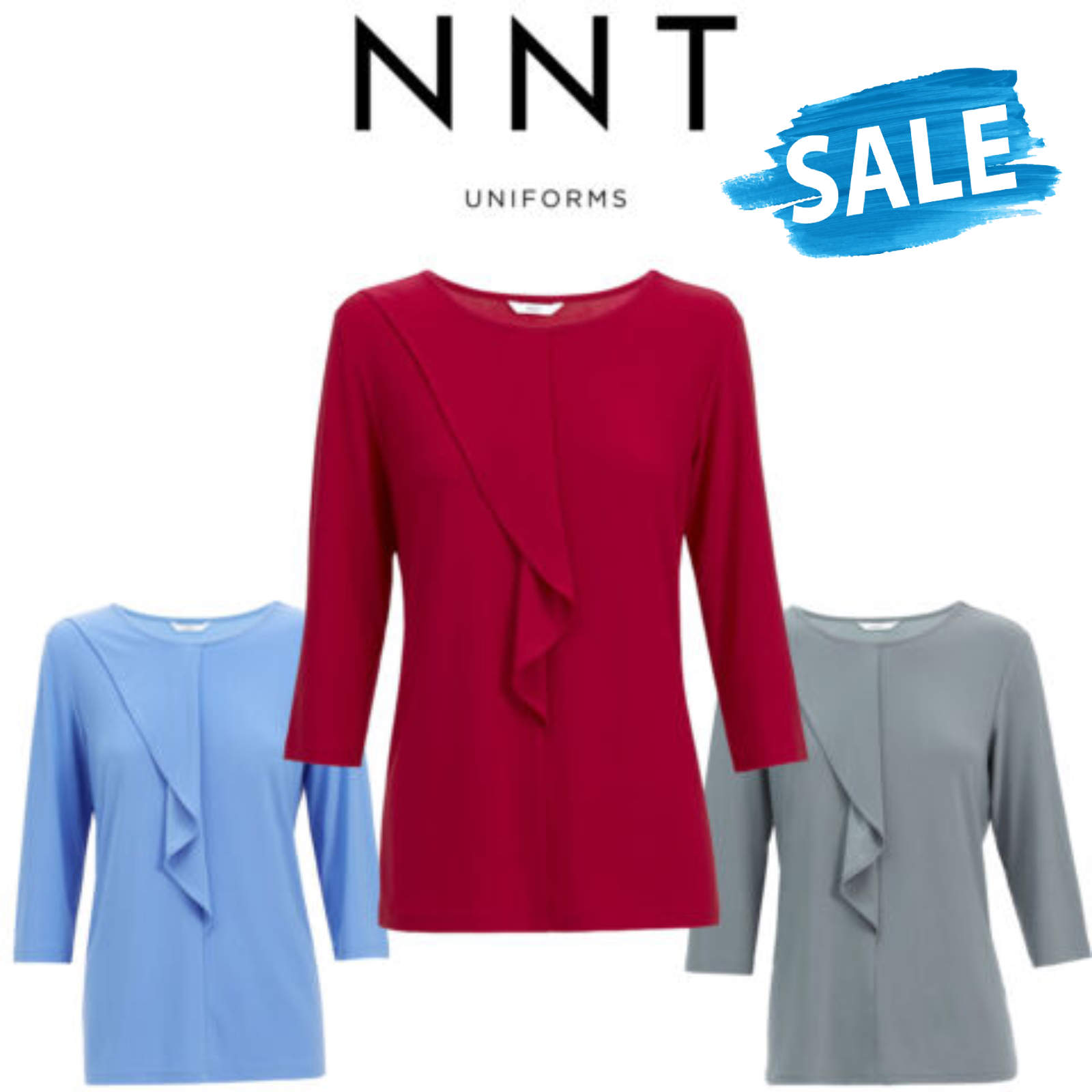 SALE Womens NNT Soft Jersey 3/4 Round Neck T-Top Ladies Corporate Top CATU9Q