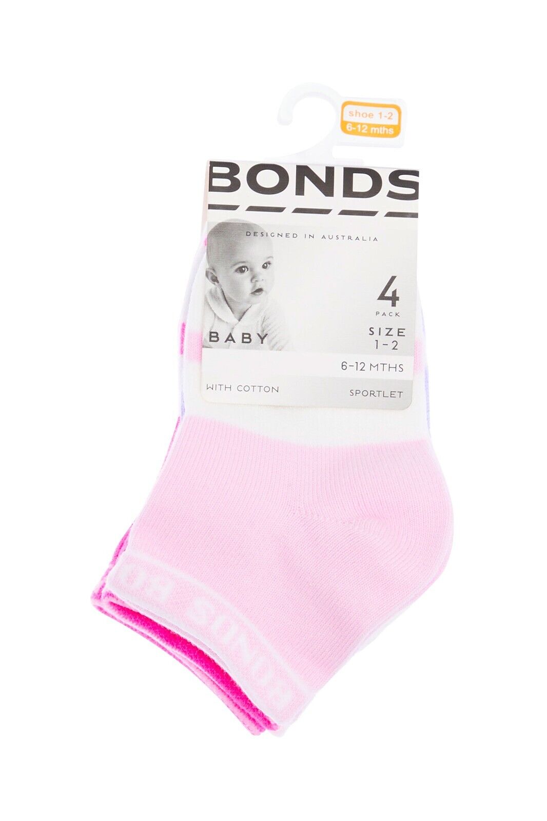 Bonds Baby Sportlet Arch Support Soft Breathable Comfiness Socks 16 Pack RXXL4N