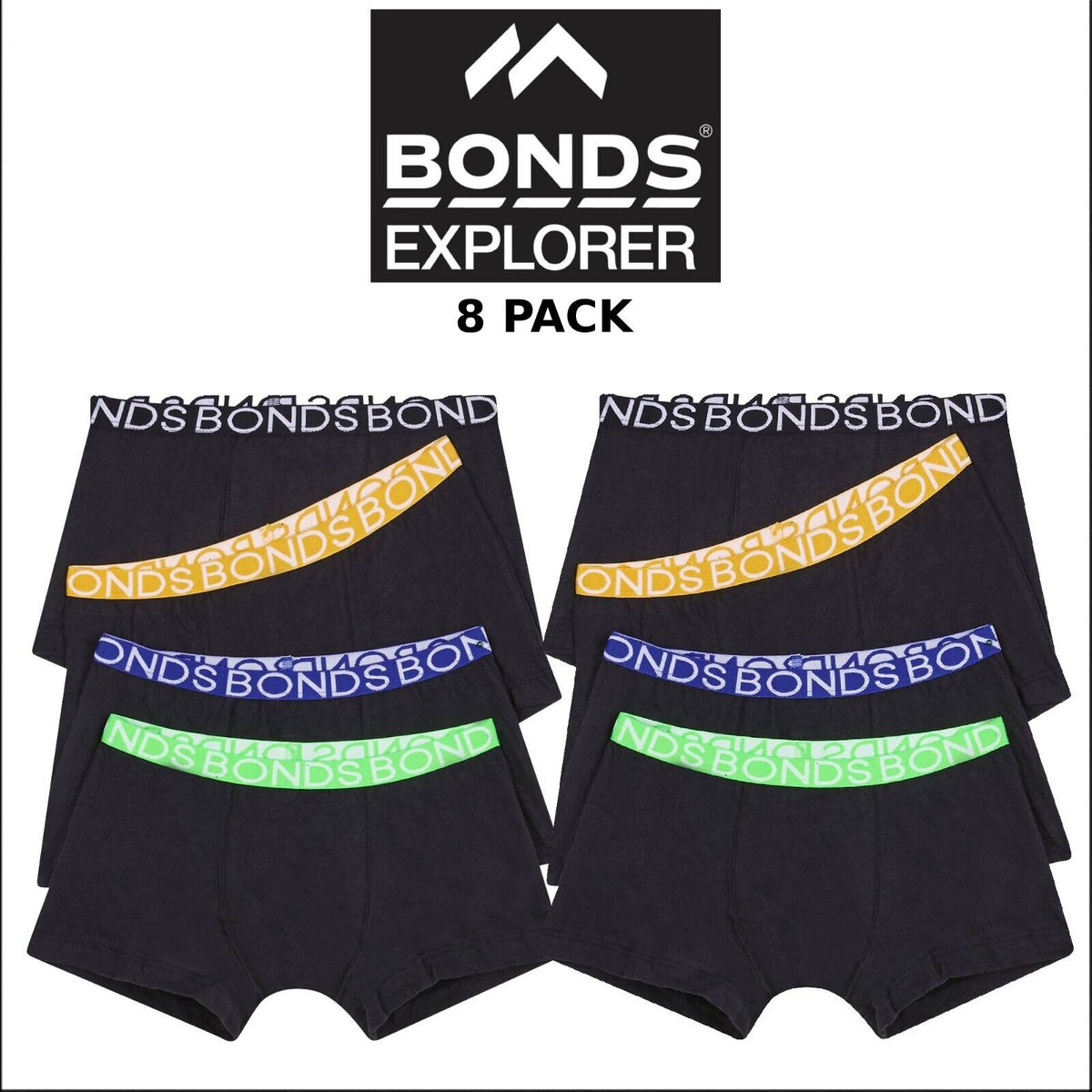 Bonds Boys Trunk Supportive Pouch with Comfy Coverage and Elastic 8 Pack UWCD4A