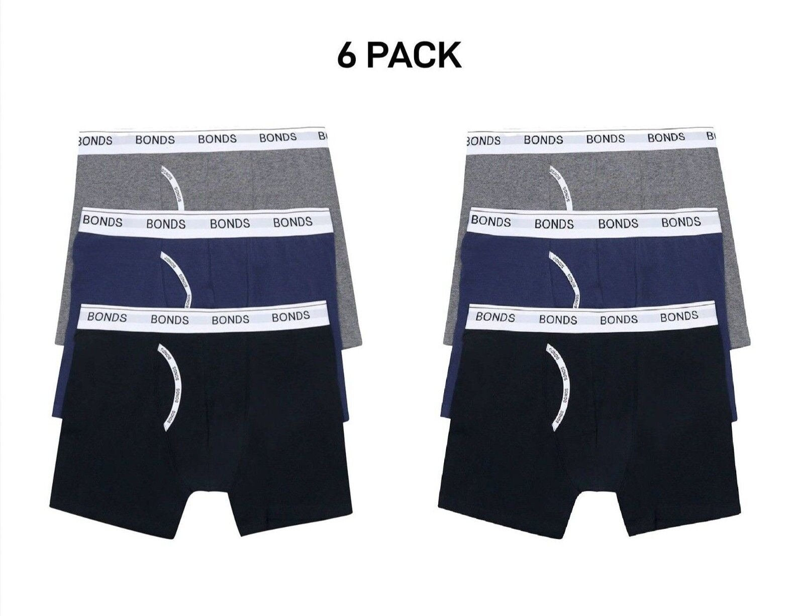 Bonds Mens Guyfront Mid Trunk Signature Fly Opening Seamfree Side 6 Pack MWXB3A