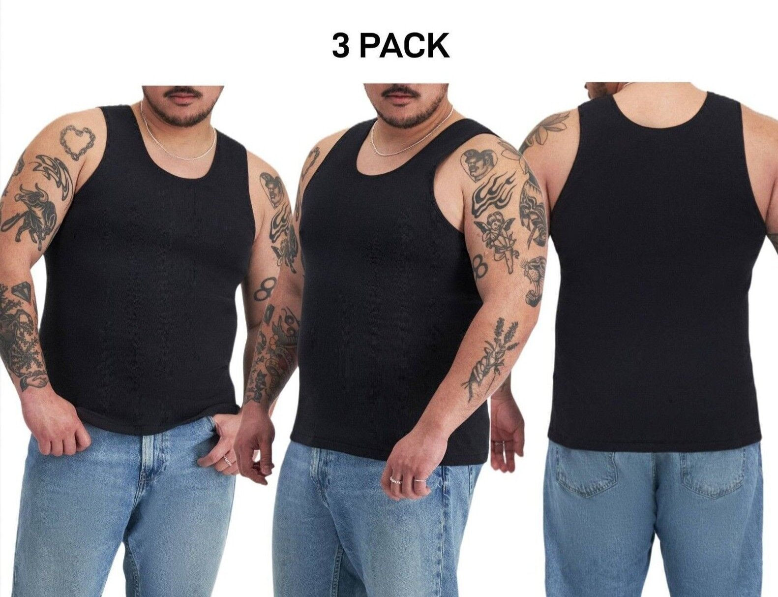 Bonds Mens Chesty Cotton Singlets Underwear Singlet Ribbed Cotton 3 Pack M757P