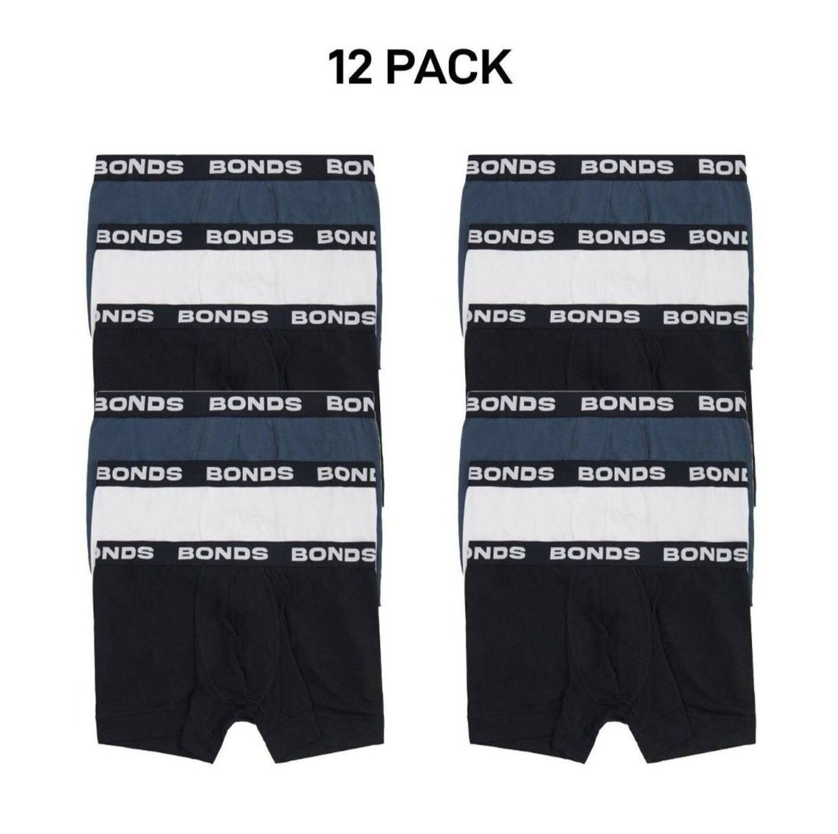 Bonds Mens Total Package Trunk Comfy Super Soft and Breathable 12 Pack MWK83A