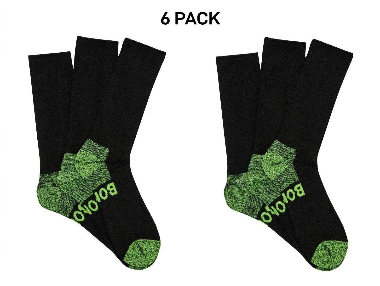 Bonds Mens Acrylic Work Socks Cushioned Soles Comfort Crew Length 6 Pack SYUU3G