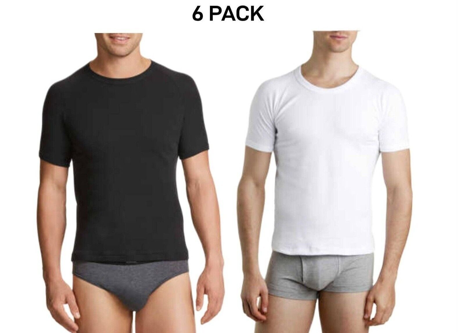 Bonds Mens Genuine Raglan Crew Neck Perfect Tee Close Body Fit 6 Pack M9372W