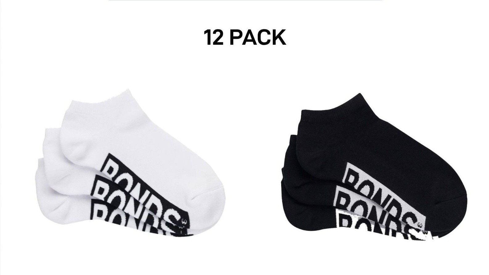 Bonds Womens Logo Cushioned Low Cut Comfy Smooth Toe Seams 12 Pack LXPY3N