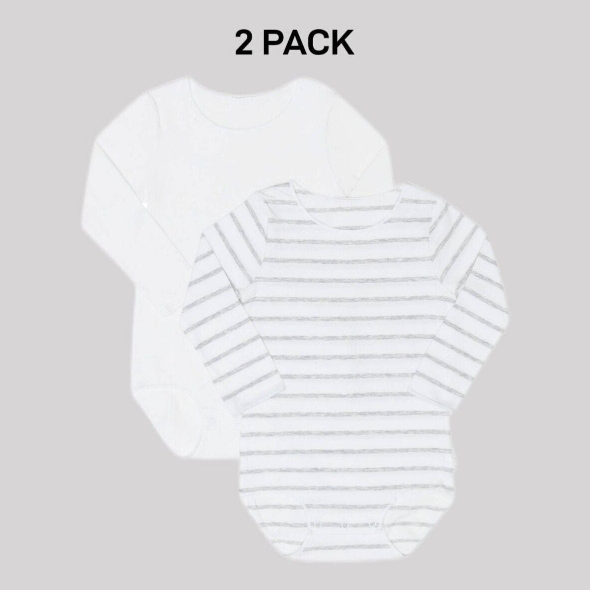 Bonds Baby Wonderbodies Long Sleeve Bodysuit Super Soft Stretchy 2 Pack BY4QA
