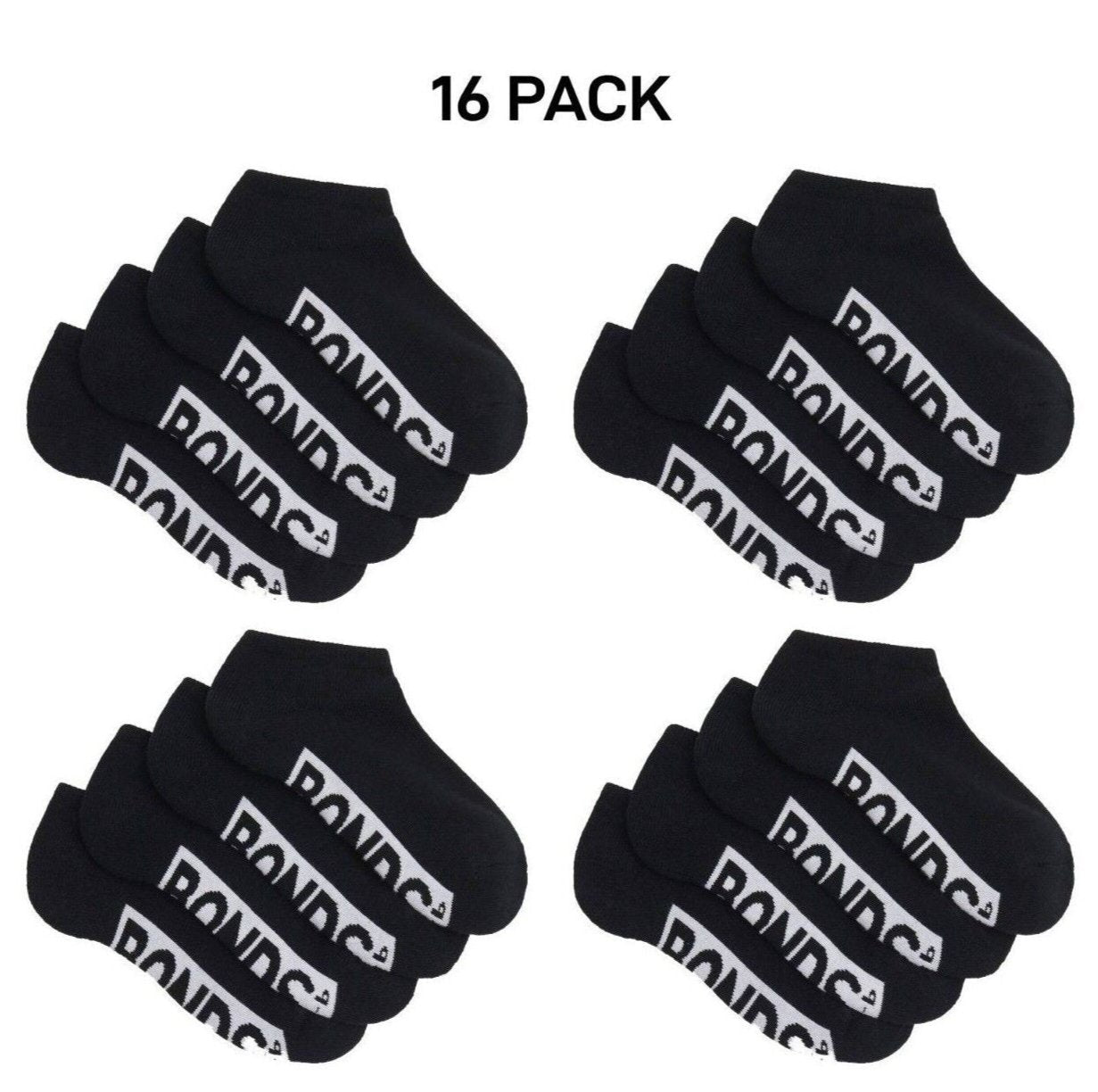 Bonds Kids Logo Cushioned Low Cut Socks Cotton Comfy Cushioning 16 Pack RXTV4W