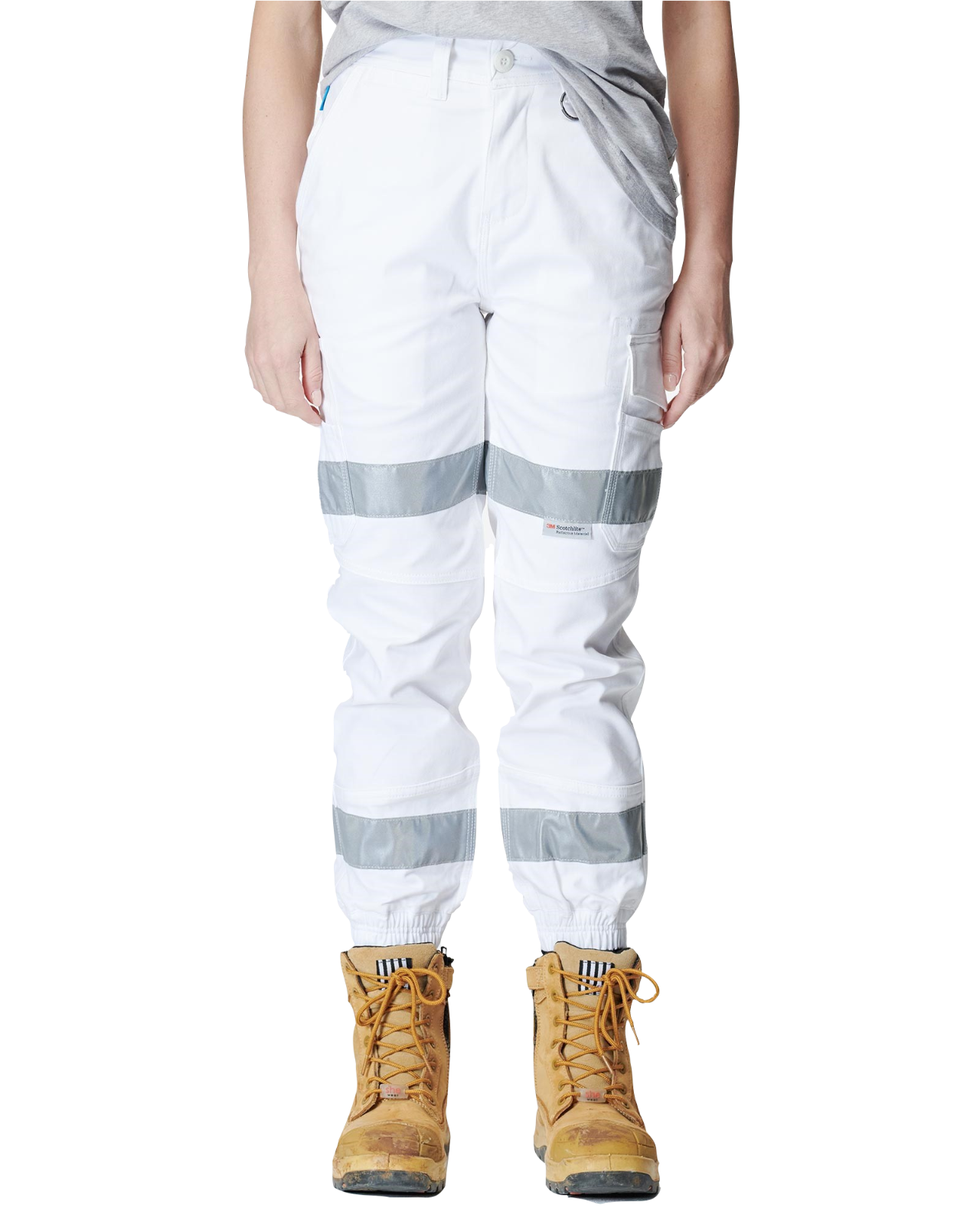 Elwood Womens Reflective Cuffed Pant Cotton Stretch Tapered Pockets Pants EWD507