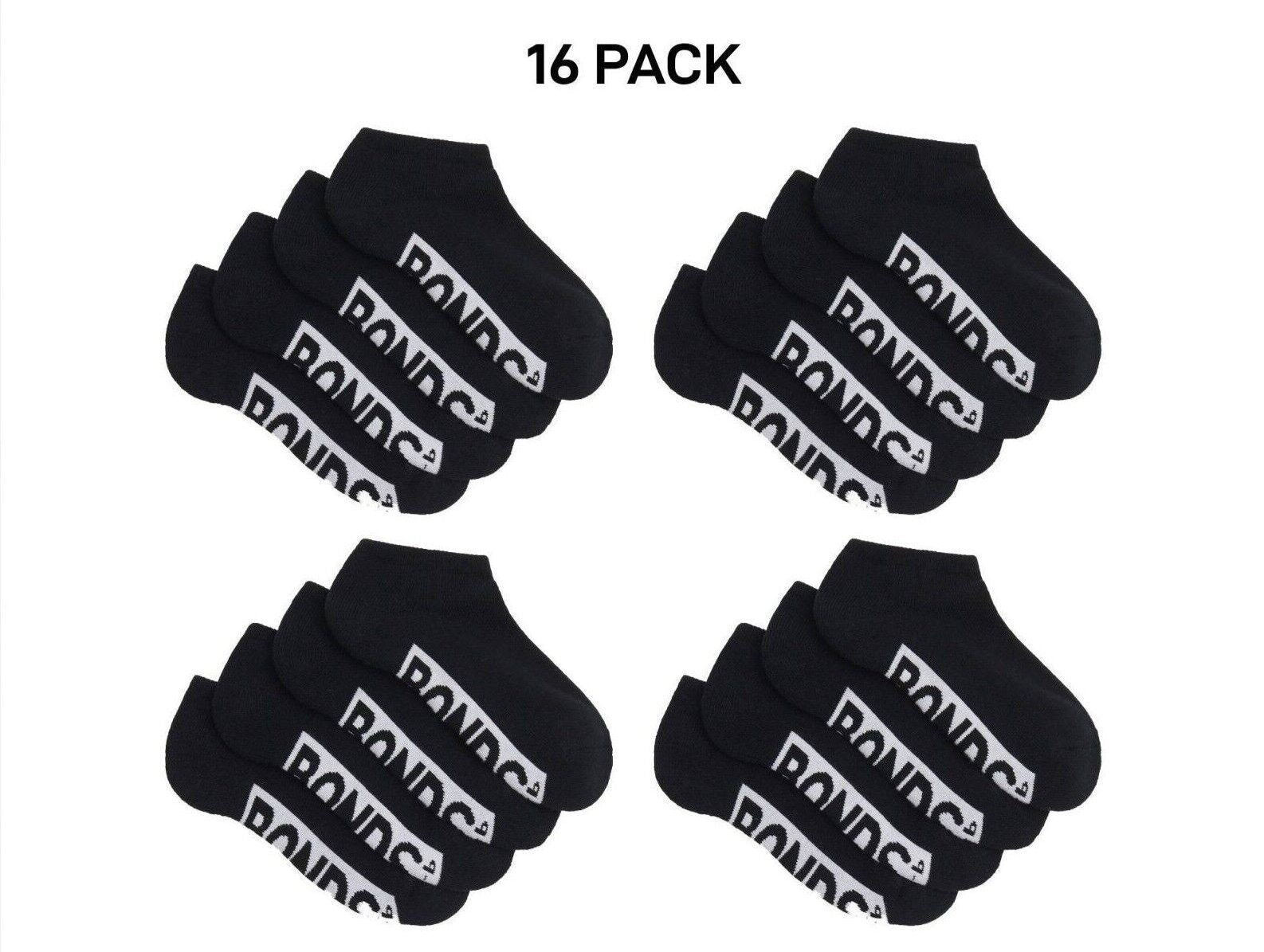 Bonds Kids Logo Cushioned Low Cut Socks Cotton Comfy Cushioning 16 Pack RXTV4W