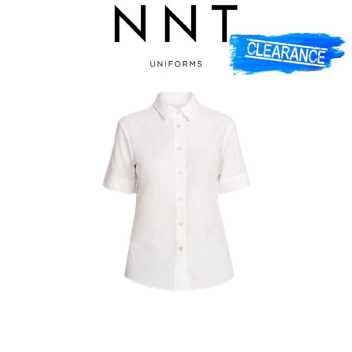 Clearance! NNT Womens Short Sleeve Shirt Classic Fit Collared Business CATU8H