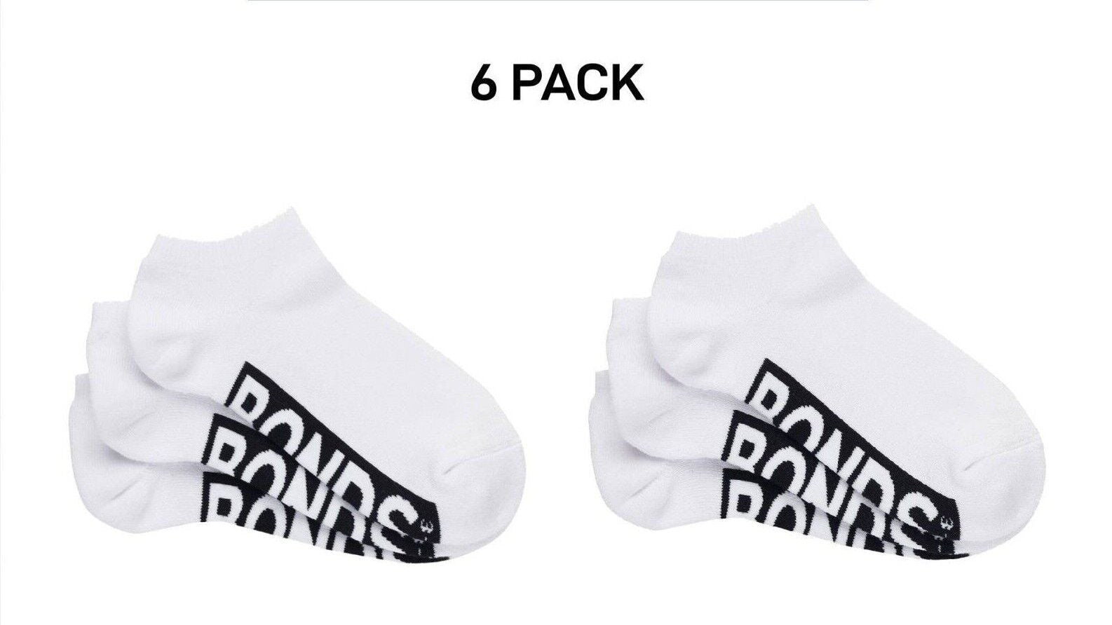 Bonds Womens Logo Cushioned Low Cut Comfy Smooth Toe Seams 6 Pack LXPY3N